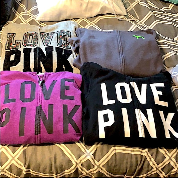 PINK zip up legging hoodie bundle XS x3 - Picture 1 of 12